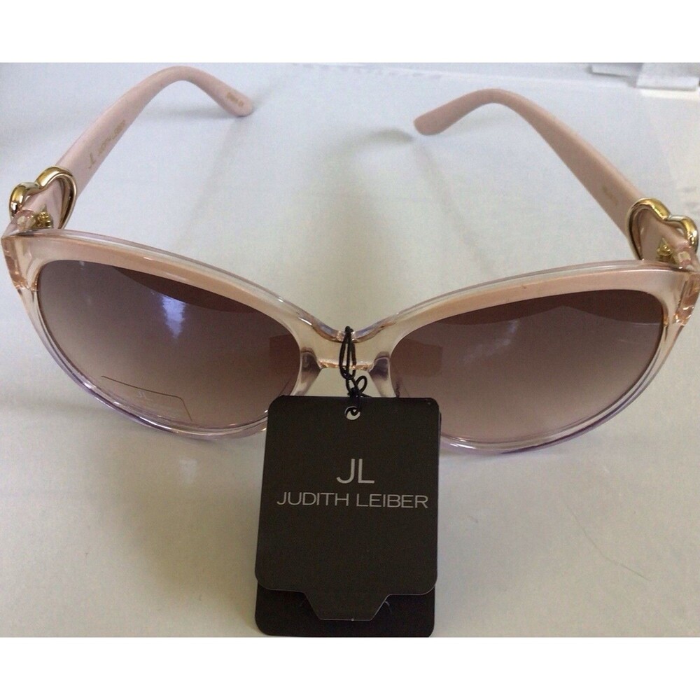 JL By Judith Leiber "Hearts" Designer Sunglasses, Nude/Blush